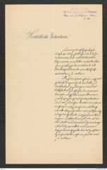 k.k. naturhistorisches Hofmuseum, Intendanzakten 1885-1896 (Hauer), Aktenzahl Z.146/1892, Seite 1